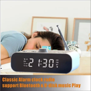 Alarm Clock Radio BT Speaker Streaming Play LED Display Bedside FM Clock Radio - Picture 1 of 10