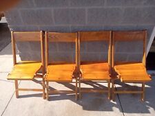 Vintage/Antique Snyder Chair Co Pennsylvania Set Of 4 Oak Wood Folding Chairs   