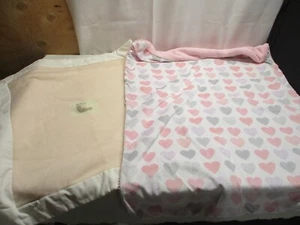 2 BABY BLANKETS ~ GRAZIELLA SOFT WOOL w TEDDY BEAR ~ & JUST BORN w HEARTS - Picture 1 of 11