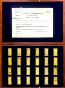 WINDSOR MINT VERY RARE QUEEN ELIZABETH 11 2022 - 24 K GOLD PLATED INGOT SET - Picture 1 of 17
