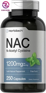 NAC N-Acetyl Cysteine Supplement 1200Mg | 250 Capsules | with Natural Peppermint - Picture 1 of 12