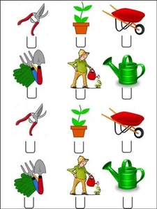 12 x GARTENARBEIT AUFSTELLER Essbar Reispapier Cup Cake Deko Topper - Bild 1 von 1