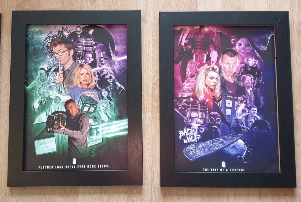 Doctor Who  Season 1&2 Framed A3 Posters By Will Brooks 9th & 10th Doctors  - Image 1 of 1
