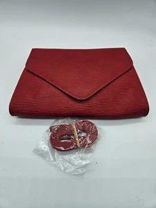 Stefano Bravo Red Clutch/ Attachable Shoulder Strap - Made in Italy - Picture 1 of 7