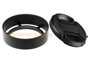 55mm Metal Vented Lense Hood for Nikon Nikkor Sony Canon Pentax Leica +Front Cap - Picture 1 of 4