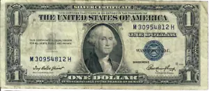 1935E 1$ Silver Certificate - Blue Seal, No Motto - IBP/GMH M30954812H - #13477 - Picture 1 of 2