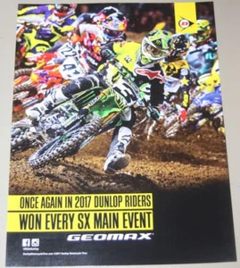 2018 Eli Tomac Dunlop Monster Kawasaki KX 450F AMA Supercross Motocross postcard - Picture 1 of 1