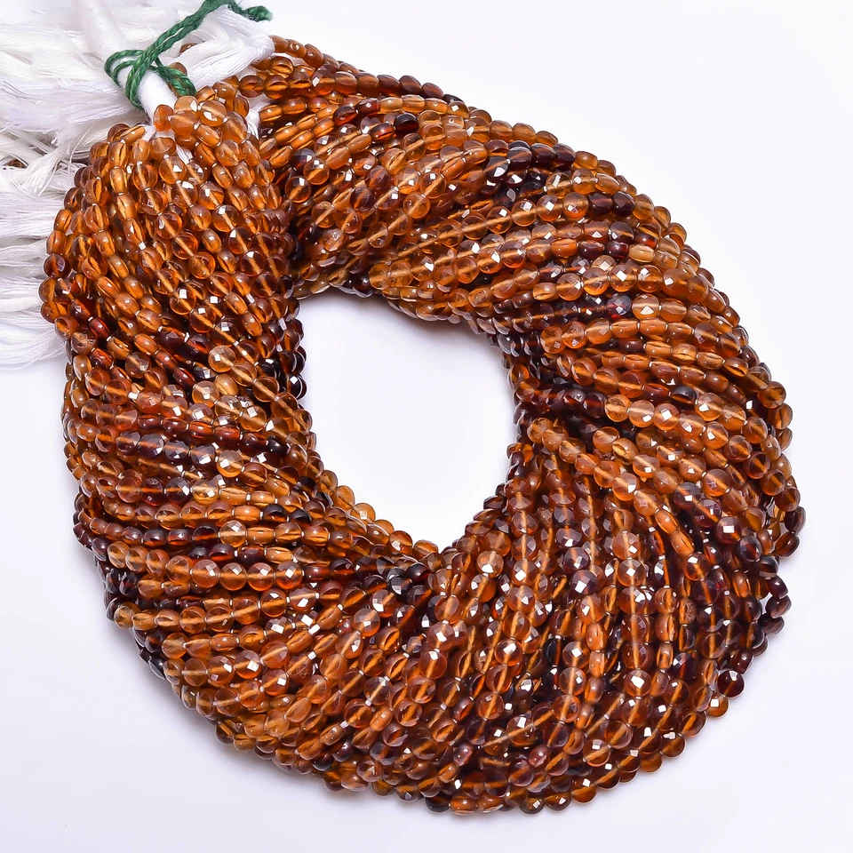 Cuentas facetadas moneda de piedras preciosas granate sombreado hassonita 4x4x3 mm hilo 13" EB-402 Foto 1 de 2