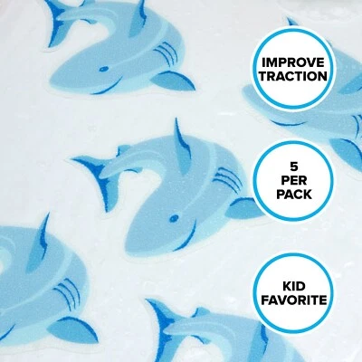 SLIPX SOLUTIONS Tub Tattoos Non Slip Safety Bathtub Stickers Adhesive Grip Treads 5 ct
