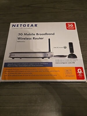3G WIRELESS ROUTER MOBILE BROADBAND WIFI INTERNET NETGEAR MBR624GU 4-PORT  - Image 1 of 3