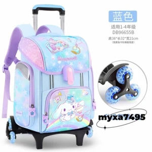 Climbing Stairs Bag Backpack Cinnamoroll Student Bag Wheels Kuromi Trolley Case - Picture 1 of 33