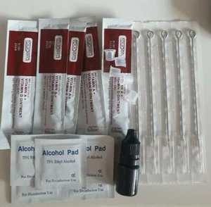 Kit de tatuaje de 5 agujas de color Stick and Poke + cuidado posterior - elige cualquiera - empuje manual - - Imagen 1 de 16