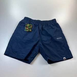 NEW NWT A Bathing Ape Swim Shorts Mens Small Blue Nylon Stretch Lined Pockets - Picture 1 of 8