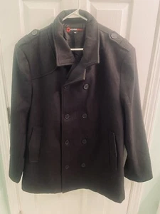 Alpine Swiss Women’s 2XL (25”x 33”) Black Wool Button Up Coat - Picture 1 of 12