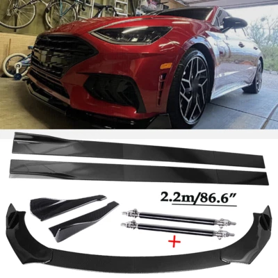 Front Lip Chin Bumper Body Kits 86.6" Side Skirt For Hyundai Sonata Carbon Fiber Foto 1 de 4