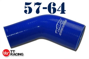 4PLY Silicone 45 Degree Reducer Elbow Joiner Turbo Hose 57mm-64mm 2.25"- 2.5" BL - Picture 1 of 6