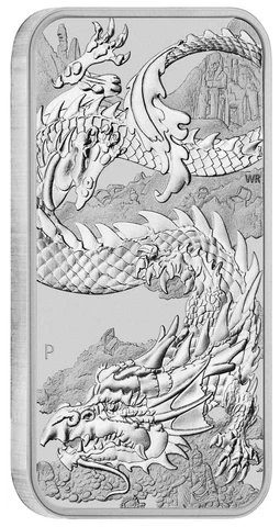 2023 Australia DRAGON RECTANGULAR 1oz .9999 $1 Silver Bullion Coin Cover