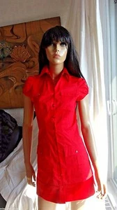 Impresionante Vestido Safari Rojo BEBE con Cinturón (no Se En Fotos) XS Nuevo Con Etiquetas - Imagen 1 de 11