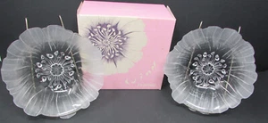 Vtg 2 6" Mat Jonasson Kosta Boda Wind Flower Crystal Lily Bowls Sweden AS IS - Picture 1 of 19