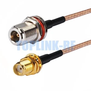 SMA Female Jack to N Female Bulkhead O-ring Connector Pigtail Coax Cable RG316 - Zdjęcie 1 z 4