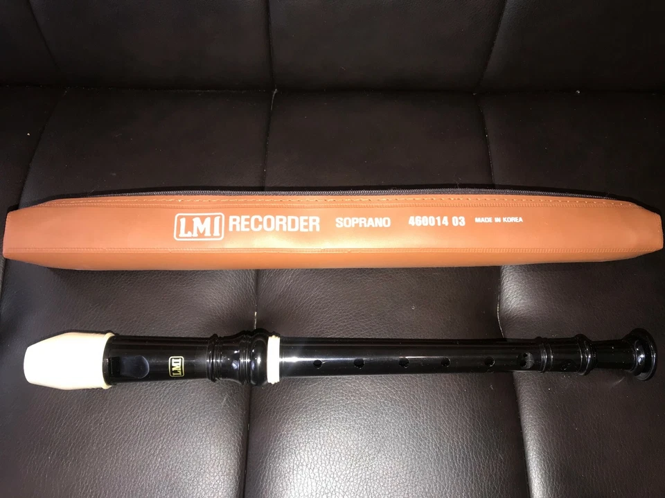 LMI Soprano Recorder Made in Korea Original Case 460014 03 Black - Image 1 of 1