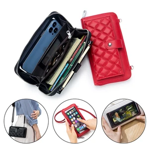 Women Long Wallet Phone Purse Crossbody Shoulder Bag Genuine Leather Handbag - Picture 1 of 18