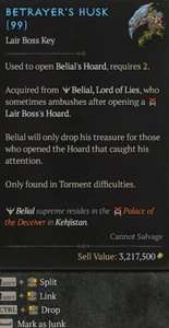 Diablo 4 S9 Season 9 / x1000 Betrayer's Husk / Belial Mats - Picture 1 of 1