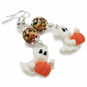 Pendientes de Halloween de resina espeluznante fantasma y cuentas de vidrio de SoniaMcD - Imagen 1 de 10