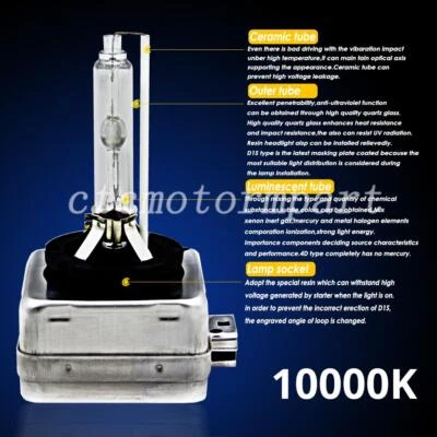2PCS 35W D1S 10000K HID Xenon Headlight Light Bulbs Replacement Set DC 12V - Image 1 of 4