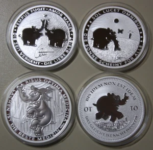 Tuvalu 4 x 1 dólar 2020+21+22+23 "Otto Waalkes" 4 oz plata #F7194 "Ottifanten" - Imagen 1 de 11