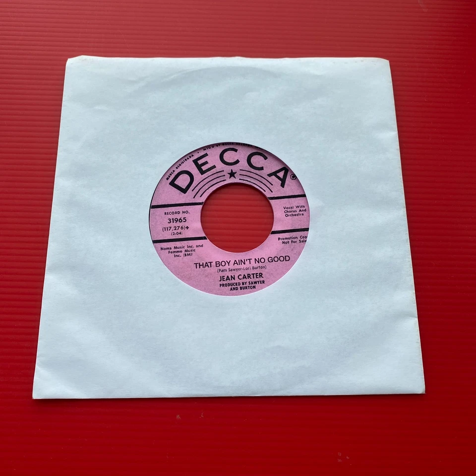 JEAN CARTER That Boy Ain't No Good 1966 US 7" PROMO vinyl single DECCA record 45 - Image 1 of 4