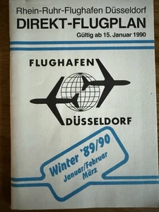 DUSSELDORF AIRPORT JAN 1990 TIMETABLE ALL AIRLINES TRAFFIC PAN AM LUFTHANSA - Picture 1 of 1