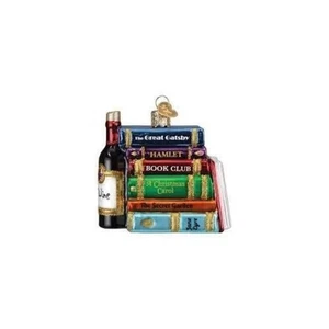 Old World Christmas Book Club Glass Hanging Ornament FREE BOX - Picture 1 of 2