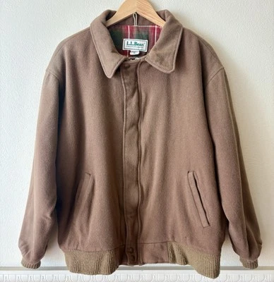 Vintage L.L. Chaqueta de trabajo de lana Bean forrada de franela marrón EE. UU. para hombre XL alta Foto 1 de 4