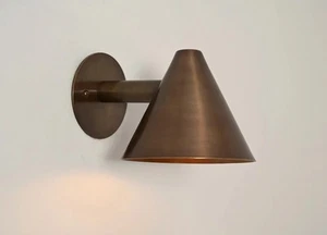 1 Light Cone Handmade Vintage Wall Mid Century Modern Raw Brass Sputnik - Picture 1 of 5