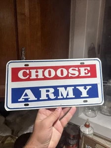 Vintage Choose Army Military Booster License Plate United States Vietnam Era - Picture 1 of 4
