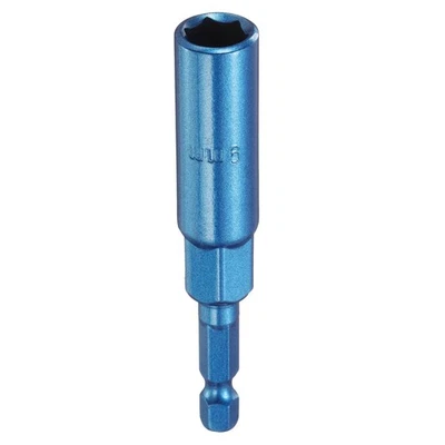 Nut Driver Drill Bit 9mm 6-Point Socket 1/4" Hex Shank Nut Setter, Blue - Image 1 of 4