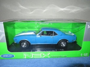 1968 CHEVROLET CAMARO Z28 BLUE/WHITE WELLY  1:18 SCALE OPENING DOORS & HOOD - Picture 1 of 6