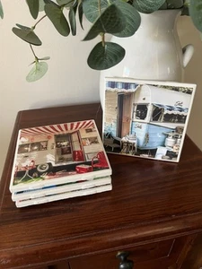 Getränkeuntersetzer mit Vintage Camper - Bild 1 von 4