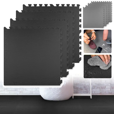 Gym Flooring Foam Tiles 60x60cm Gym Matting Interlocking Floor Mats Outdoor UK - Image 1 of 4