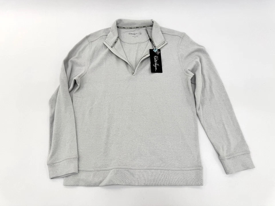 Walter Hagen Performance 11 Midweight Men 1/4 Zip Golf Pullover Light Gray S NWT