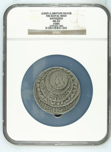 2009 Great Britain Royal Mint Queen Elizabeth Silver Medal 5oz NGC MS69 Antiqued - Picture 1 of 5