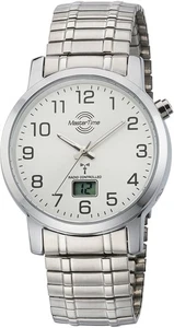 MASTER TIME Funkuhr MTGA-10306-12M Quarz Analog Edelstahlarmband Silber - Bild 1 von 3