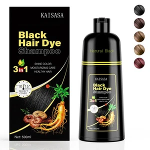 Black Hair Dye Shampoo 3 in 1, Haarfarbe Shampoo für Frauen und Männer, natürliche... - Bild 1 von 7