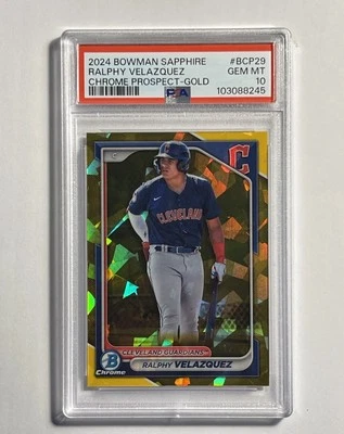 2024 Bowman Sapphire RALPHY VELAZQUEZ Chrome Prospects BCP29 /50 - PSA 10 POP 1 - Image 1 of 4