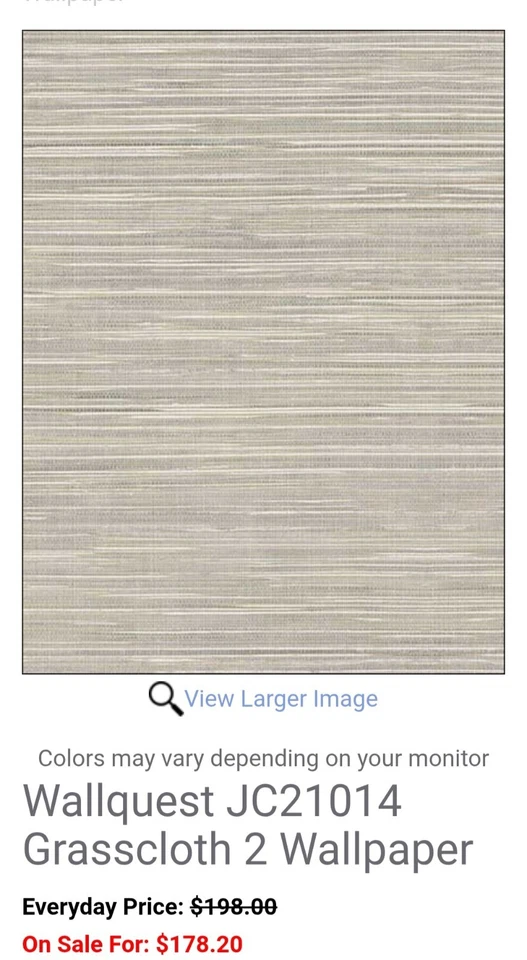 Wallquest JC21014 Grasscloth 2 Wallpaper  27" 9 Yard Rolls, 20.8" Straight Match - Image 1 of 4
