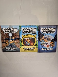Lot Of 3 Dogman Books Author Dav Pilkey - Picture 1 of 7
