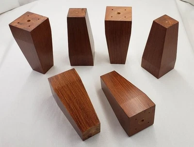 Sofá sofá silla otomana de madera cónica marrón muebles patas de mesa, 6", 6 patas Foto 1 de 4