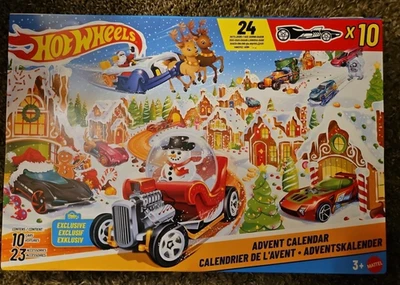 Hot Wheels Advent Calendar Playset 24 Surprises X 10 Cars & 23 Accessories New - Image 1 of 3