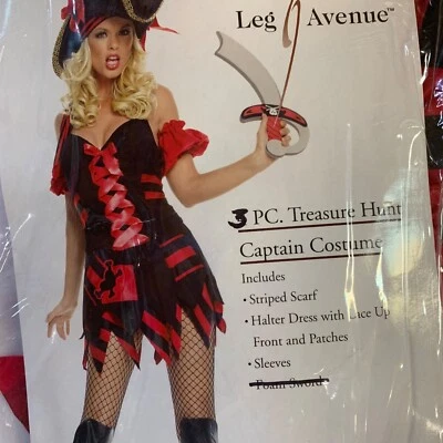 LEG AVENUE TREASURE HUNT CAPTAIN COSTUME- WOMENS PIRATE HALLOWEEN COSTUME- S/M - Image 1 of 4